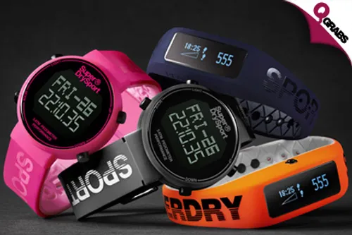 For QR195 Get Serious About your Fitness with a Superdry Watch with Pedometer OR a Fitness Tracker! (QR375 Value)